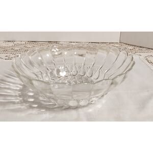 Vintage 8 1/2" Depression Era Glass Bowl Teardrop Pattern